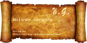 Wollner Gergely névjegykártya